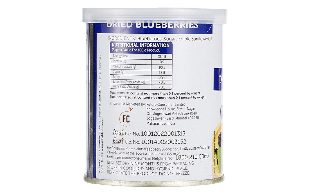 Karmiq Dried Blueberries    Tin  100 grams